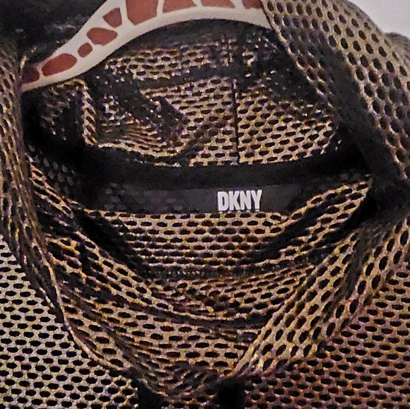 Womens DKNY Honeycomb Mesh Funnel-neck Sweatshirt sz M NWT - Picture 4 of 10